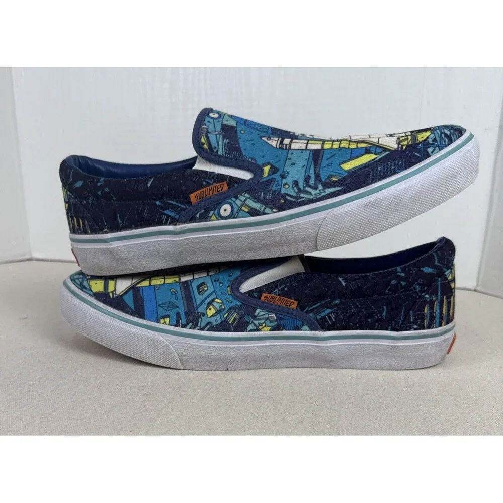 SUB LTD Tyler Stout NASA Space Shuttle Slip On Canvas Sneakers Mens 10.5 Skate